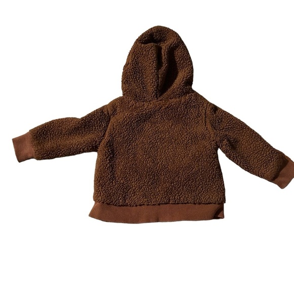 Hanna Anderson baby Curious George hoodie sherpa jacket with ears 3-6 months - Picture 3 of 4